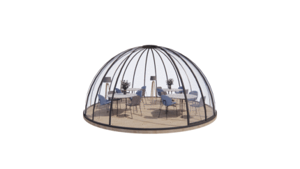 Купольная беседка с дверью 2,25 м, d 6м
