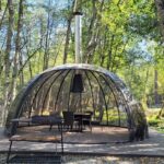 Купольная гриль-беседка с дверью, скрытое крепление d 6,5м