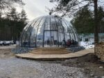 Купольная беседка с дверью с алюминиевым профилем, 12 м