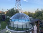 Купольный павильон для бассейна с половиной открывания, d 7м