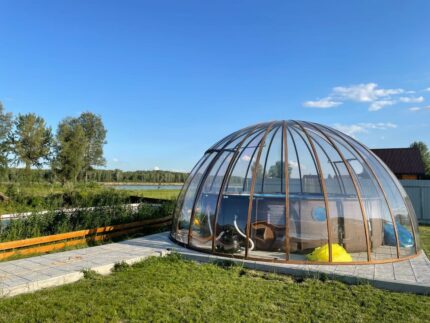 Купольная беседка с дверью 2,25 м, d 7м