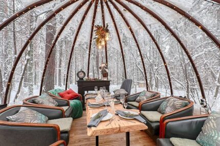 Купольная беседка с дверью 2,25 м, d 5м