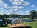 Купольная беседка с половиной открывания, с алюминиевым профилем d 5,5 м
