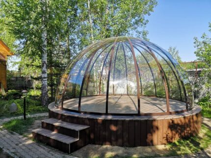 Купольная беседка с половиной открывания, скрытое крепление d 5 м