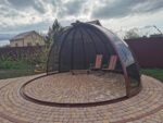 Купольная беседка с половиной открывания, с алюминиевым профилем d 4 м
