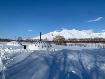 Купольная гриль-беседка с половиной открывания, d 7м