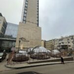 Купольная беседка с половиной открывания, с алюминиевым профилем d 6,5 м