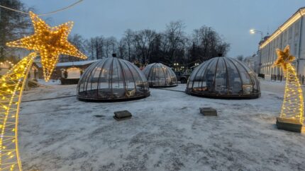 Купольная беседка с половиной открывания, d 5,5м