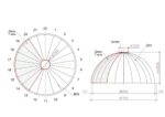 Купольный павильон для бассейна с половиной открывания, d 7м