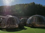 Купольная беседка с дверью с алюминиевым профилем, d 5 м
