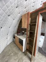 Купольная беседка с половиной открывания, с алюминиевым профилем и скрытым креплением, d 3м