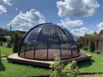 Купольный павильон для бассейна с половиной открывания, d 4,5м