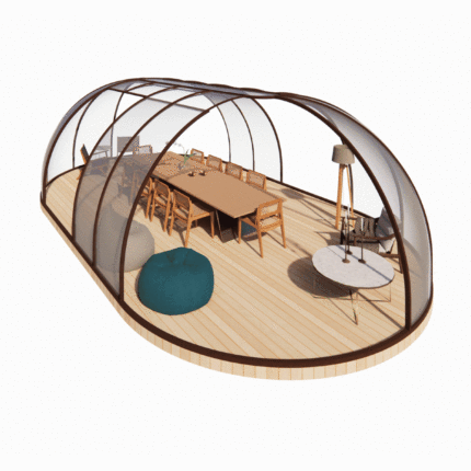 Овальная купольная беседка, 9x5м